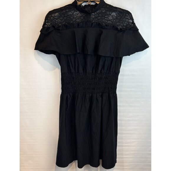 Aamikast Mini Dress Women's Black WhimsiGoth Dark Academia Lace Size Small - Picture 4 of 10